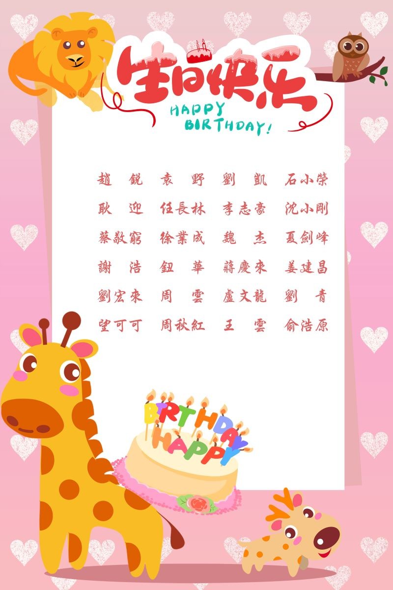 【生日祝?！抗ё?8月生日的員工生日快樂！